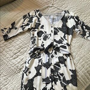 Diane Von Furstenberg Black and White Floral Dress